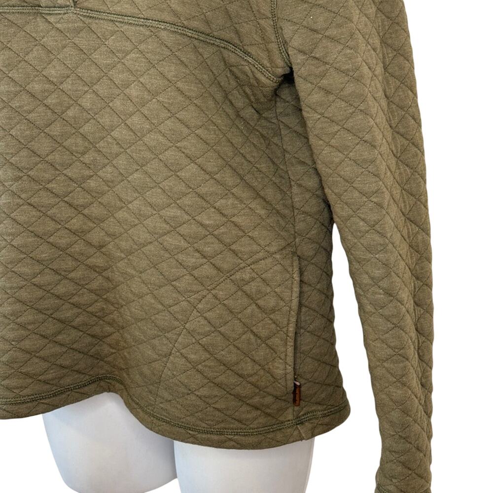 Avalanche Olive Green Quilted Long Sleeve Pullover Henley Sweatshirt Jacket sz M - Picture 8 of 9